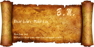 Burián Mária névjegykártya